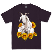 Plum goat family with sunflowers Premium Tee - Artiststas