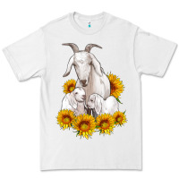 White goat family with sunflowers Premium Tee - Artiststas