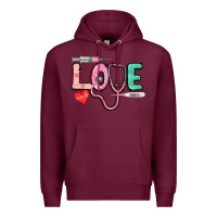Burgundy love nursing Premium Hoodie - CowGirlArtShop