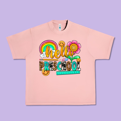Hello Preschool Urban Heavy Tee Designed By Nancycooperartshop