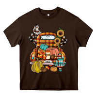 Chocolate Brown farm truck,fall Heavy Core Tee - JahusDesignShop