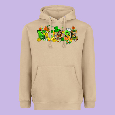 St. Patricks Day Nurse Heavyweight Hoodie Designed By Howdyjamesfarm