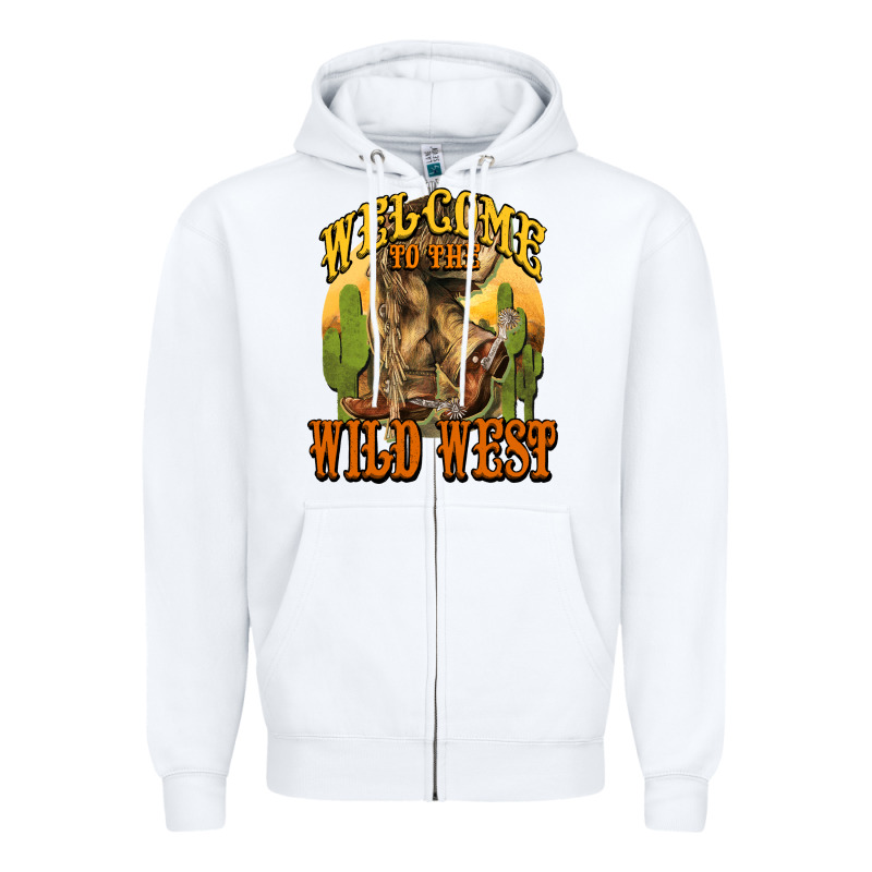 Welcome To The Wild West Cowboy Boots Zipper Hoodie by HowdyJamesFarm | Teevron