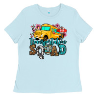 Baby Blue transportation squad school bus Ladies Tee - Jasminsmagicworld