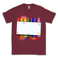 Burgundy crayons add your text Classic Tee - NancyCooperArtShop
