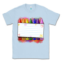 Dusty Blue crayons add your text Classic Tee - NancyCooperArtShop