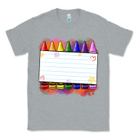 Heather Grey crayons add your text Classic Tee - NancyCooperArtShop