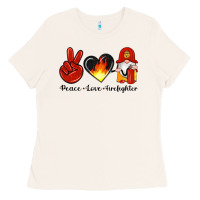 Bone peace love firefighter Ladies Tee - Artiststas