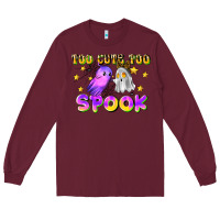 Burgundy too cute too spook Long Sleeve Tee - LillyAllenDesigns