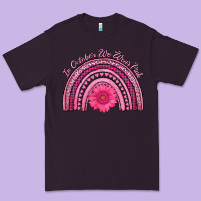 In October We Wear Pink Rainbow Premium Tee Designed By Adodesignshop