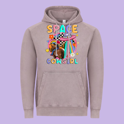Space Cowgirl Vintage Hoodie Designed By Maliassmallbusiness