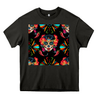 Asphalt sugar skull seamless pattern Heavy Core Tee - BundleAndBundleShop