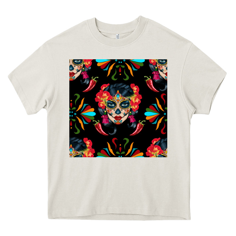 Sugar Skull Seamless Pattern Heavy Core Tee by BundleAndBundleShop | Teevron