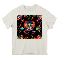 Cream sugar skull seamless pattern Heavy Core Tee - BundleAndBundleShop