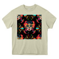 Mossy sugar skull seamless pattern Heavy Core Tee - BundleAndBundleShop
