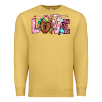 Antique Gold love valentines day nurse Premium Sweatshirt - OliviaCreatesArt