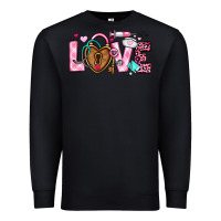 Black love valentines day nurse Premium Sweatshirt - OliviaCreatesArt