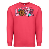 Cardinal love valentines day nurse Premium Sweatshirt - OliviaCreatesArt