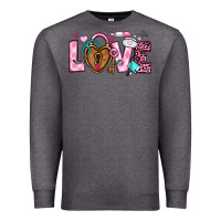 Charcoal Heather love valentines day nurse Premium Sweatshirt - OliviaCreatesArt