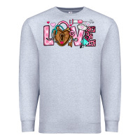 Heather Grey love valentines day nurse Premium Sweatshirt - OliviaCreatesArt
