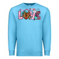 Ocean Blue love valentines day nurse Premium Sweatshirt - OliviaCreatesArt
