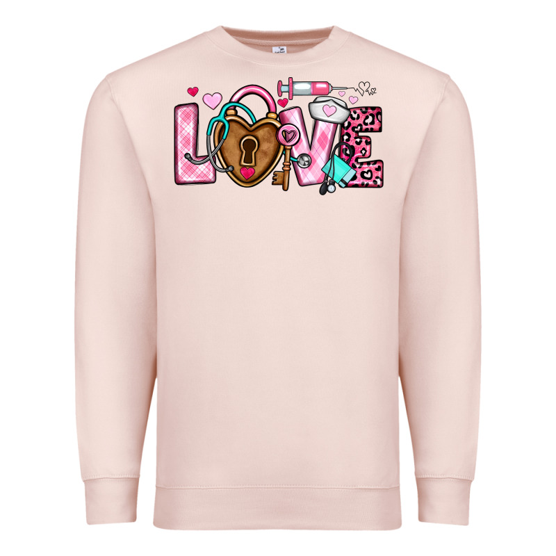 Love Valentines Day Nurse Premium Sweatshirt by OliviaCreatesArt | Teevron