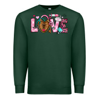 Sports Green love valentines day nurse Premium Sweatshirt - OliviaCreatesArt