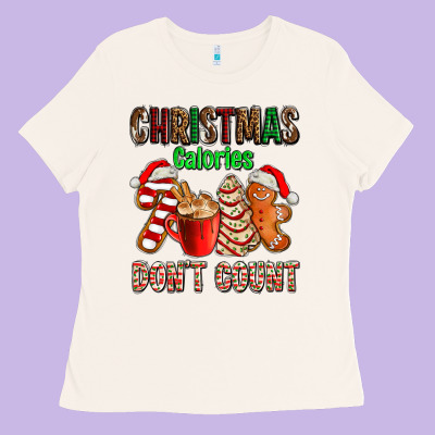 Christmas Calories Dont Count With  Christmas Tree Cake And Cookies Ad Ladies Tee Designed By Adodesignshop