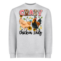 Heather Grey crazy chicken lady Heavyweight Sweatshirt - Artiststas