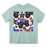 Usa Monster Truck Seamless Pattern Heavy Core Tee | Teevron