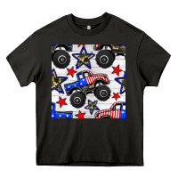 Asphalt usa monster truck seamless pattern Heavy Core Tee - BundleAndBundleShop