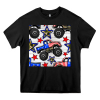 Black usa monster truck seamless pattern Heavy Core Tee - BundleAndBundleShop