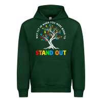 Forest Green Why Fit In Autism Awareness Urban Hoodie - CowhideDigitalArt