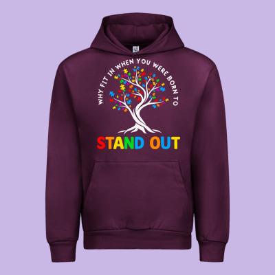Why Fit In Autism Awareness Urban Hoodie Designed By Cowhidedigitalart