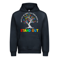 Navy Why Fit In Autism Awareness Urban Hoodie - CowhideDigitalArt