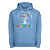 Pigment Pebble Blue Why Fit In Autism Awareness Urban Hoodie - CowhideDigitalArt
