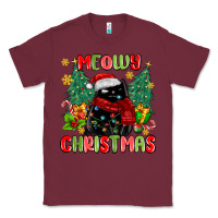 Burgundy meowy christmas black cat Classic Tee - MaliasSmallBusiness