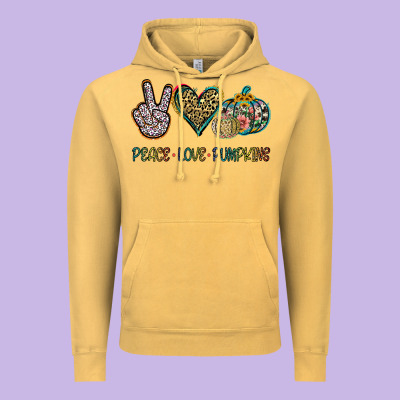 Peace Love Pumkins Vintage Hoodie Designed By Jasminsmagicworld