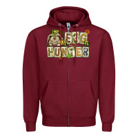Egg Hunter With Plate Letters Easter Day Zipper Hoodie | Teevron