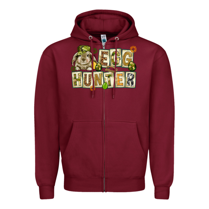 Egg Hunter With Plate Letters Easter Day Zipper Hoodie by HowdyJamesFarm | Teevron