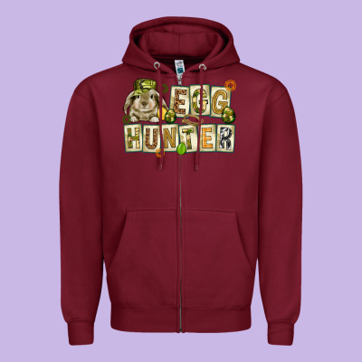 Egg Hunter With Plate Letters Easter Day Zipper Hoodie Designed By Howdyjamesfarm