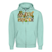 Seafoam Egg hunter with plate letters Easter Day Zipper Hoodie - HowdyJamesFarm
