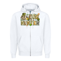 White Egg hunter with plate letters Easter Day Zipper Hoodie - HowdyJamesFarm