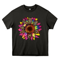 Asphalt tie dye leopard sunflower Heavy Core Tee - Artiststas