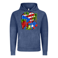 Vintage Denim puerto rico hearts Vintage Hoodie - NancyCooperArtShop