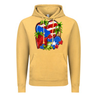 Vintage Mustard puerto rico hearts Vintage Hoodie - NancyCooperArtShop