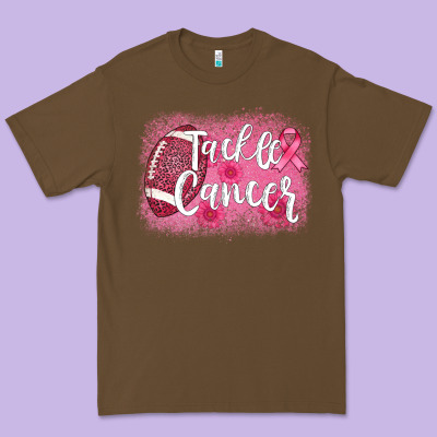 Tackle Cancer Football Leopard Premium Tee Designed By Adodesignshop