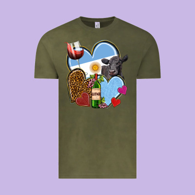 Argentina Hearts Vintage Tee Designed By Nancycooperartshop