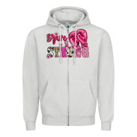 Dove Grey Brave and strong Cancer Awareness Zipper Hoodie - HowdyJamesFarm
