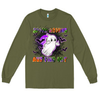 Army Green spook around and find out Long Sleeve Tee - LillyAllenDesigns